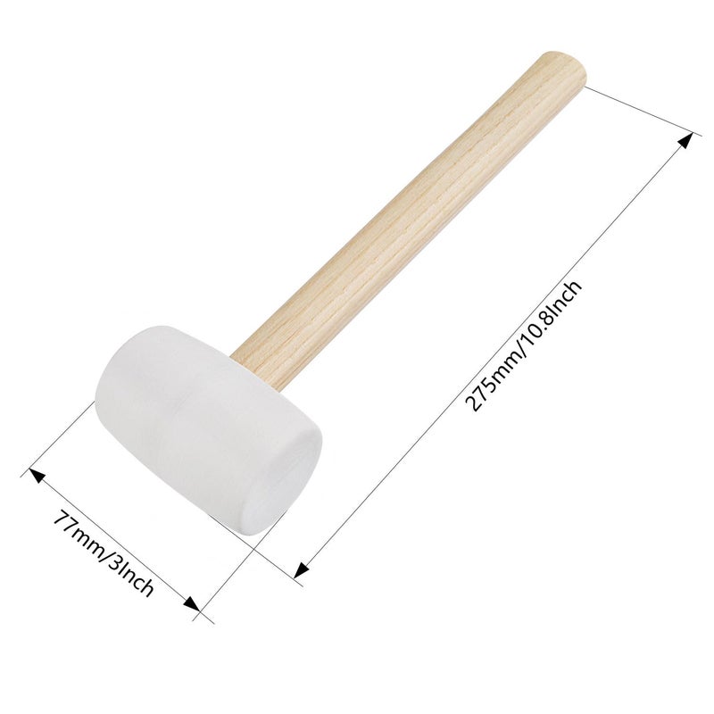 Gunpla Rubber Mallet - 8 oz Anti-Slip Wooden Handle Soft Double Face White Rubber Head Mallet for DIY, Tile Setting, Laminate Flooring Installs & More - Image 2